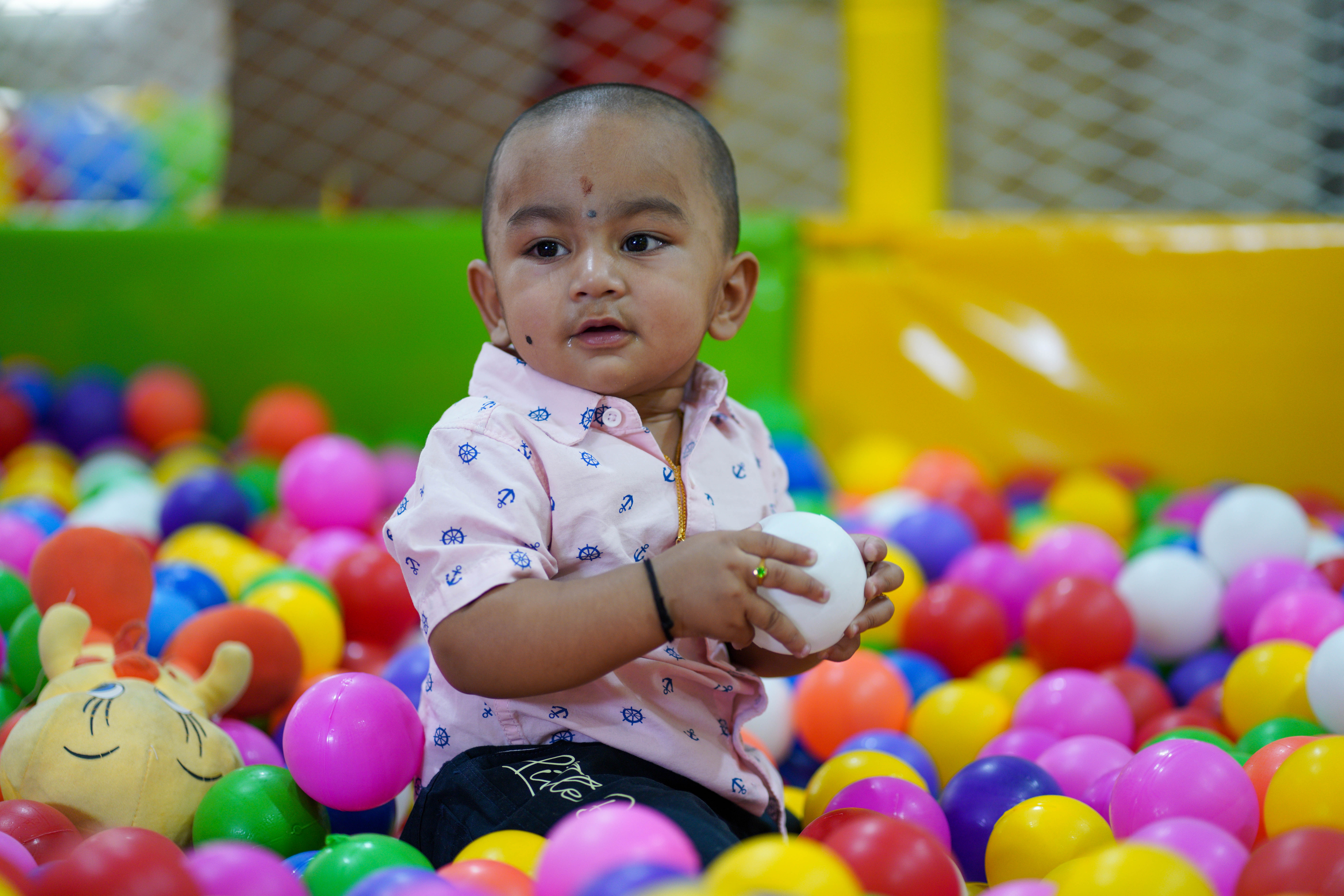 Kids playing with educational toys