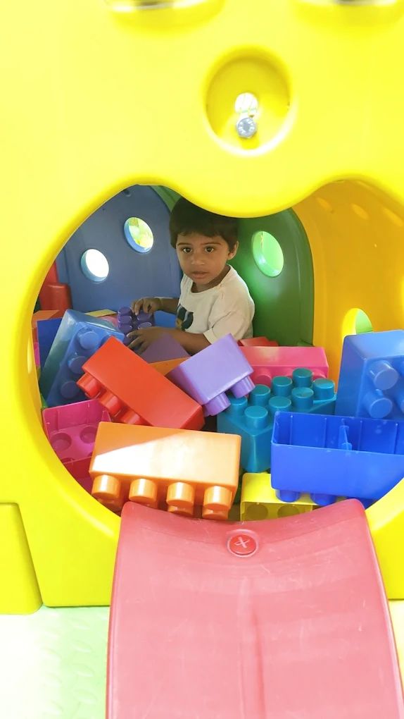 Kids playing with interactive panels